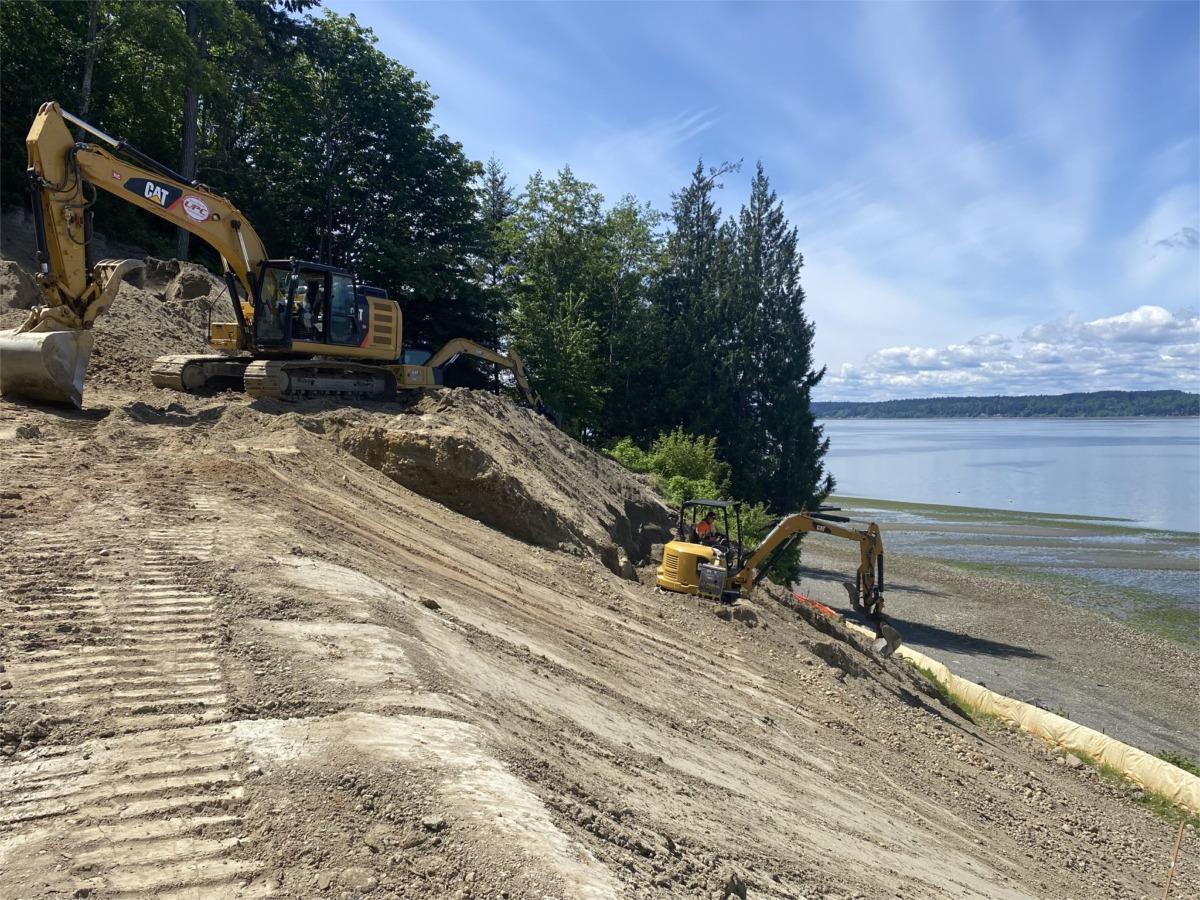 Embankment/slope repair stabilization for waterfront lot